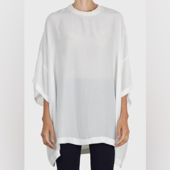 Complex Geometries white oversized silk tee shirt top - One size - Picture 1 of 4